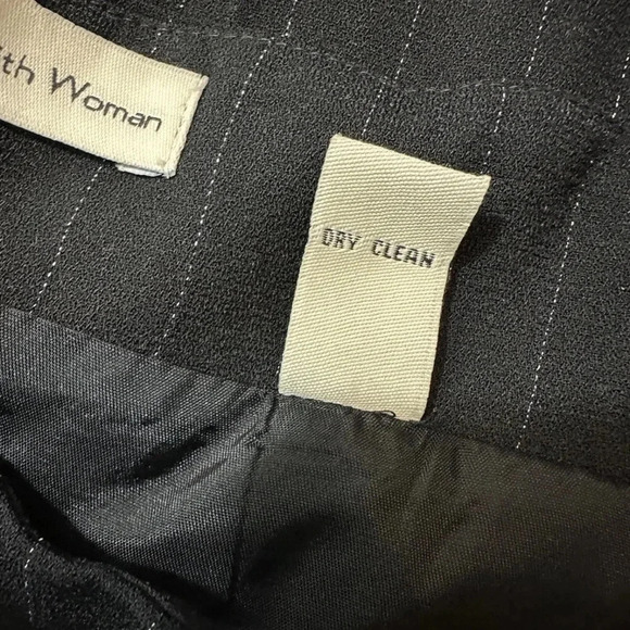 NWT Amanda Smith Fully Lined BLACK Pinstriped Dress PANTS Trousers Plus Sz 24W - Picture 8 of 8